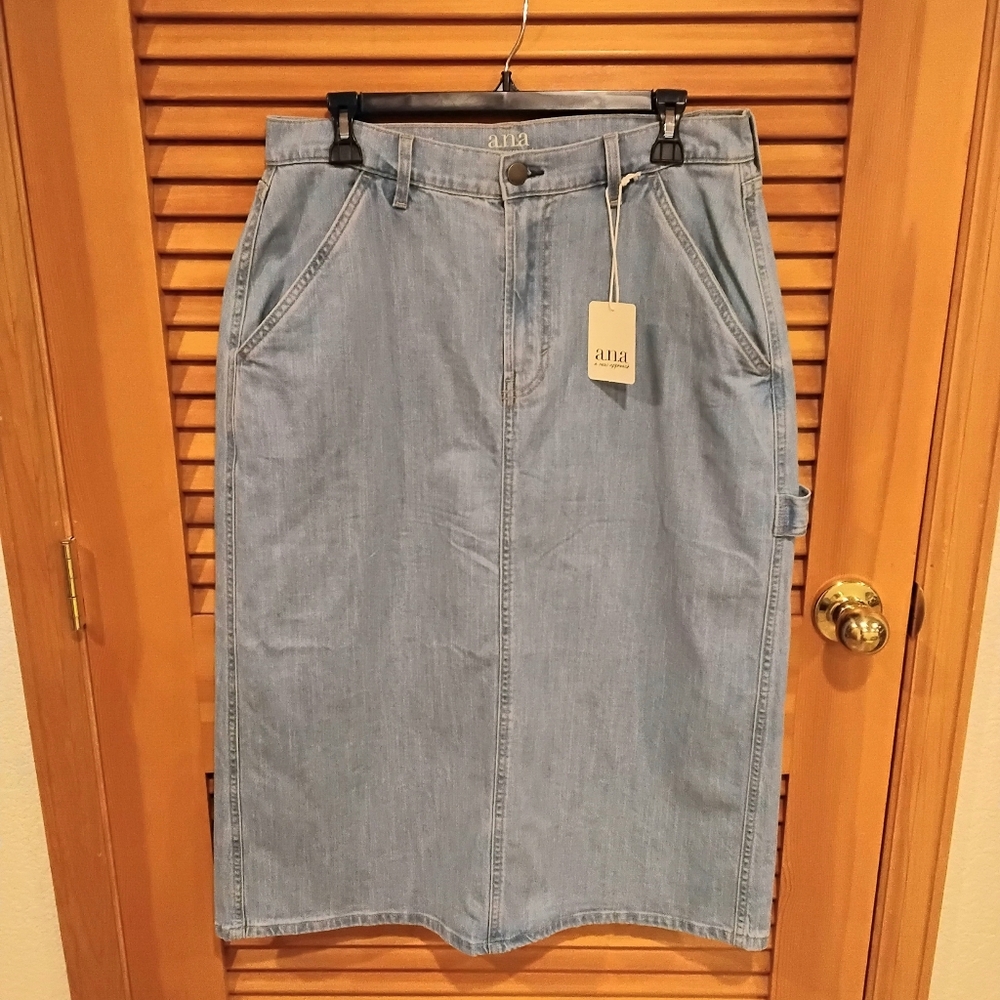 NWT a.n.a Light Blue Denim Midi Skirt 10 Firm Price